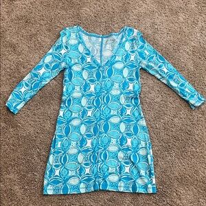 Lilly Pulitzer Turquoise Dress - 3/4 sleeve, short